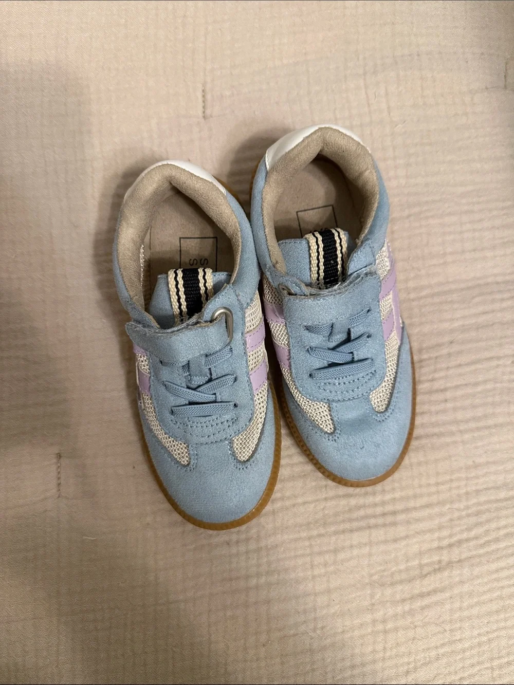ShuShop Light Blue & Pink Kids Athletic Sneakers with Gum Sole